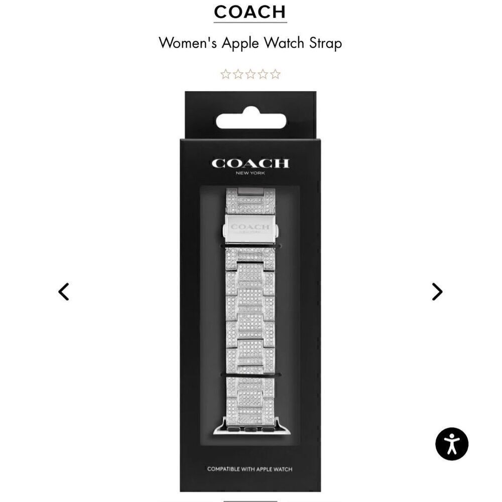 Coach x movado pave iced out allover diamond/crystal apple watch band/strap